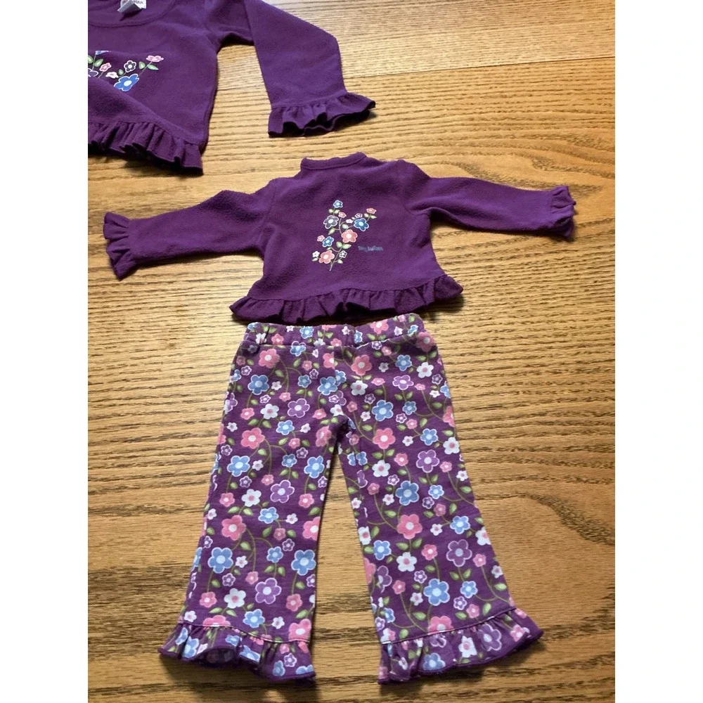 My Twinn Purple Floral Fleece Pajama Set with Matching Doll Outfit and Shoes